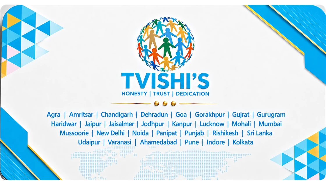 TVISHI'S business card back - our locations